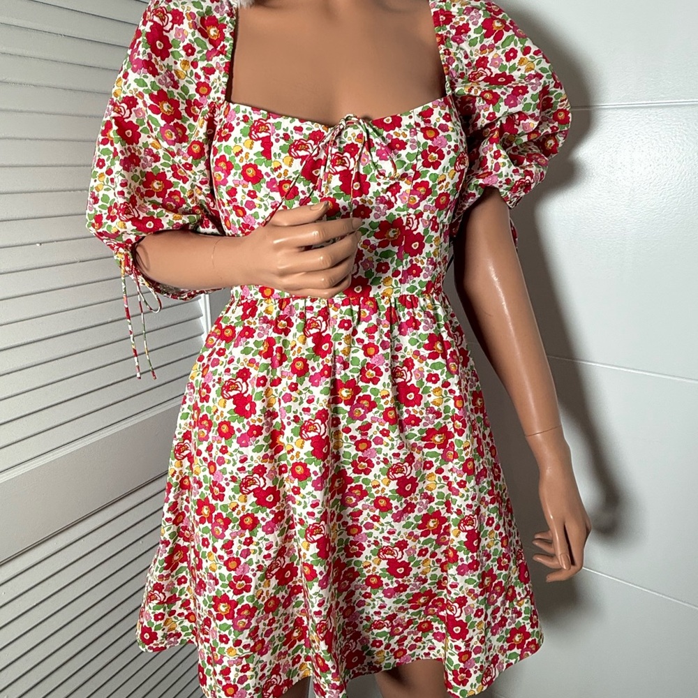 For Love & Lemons floral Puff Sleeve Dress size medium - Picture 7 of 12